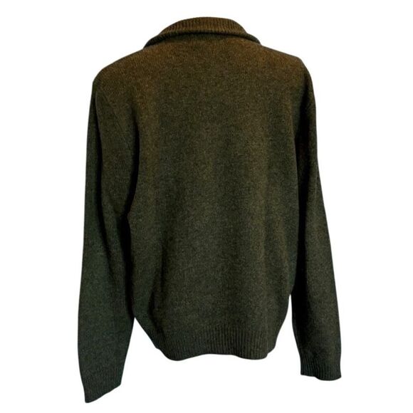 POLO Ralph Lauren 100% Lambs Wool Pullover Sweater 1/4 Zip Heather Green XL - Picture 5 of 6